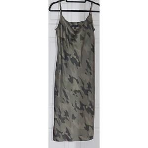WOMENS PETITE Banana Republic Dress Cowl Neck Slip Green/Grey Camo Small Petite
